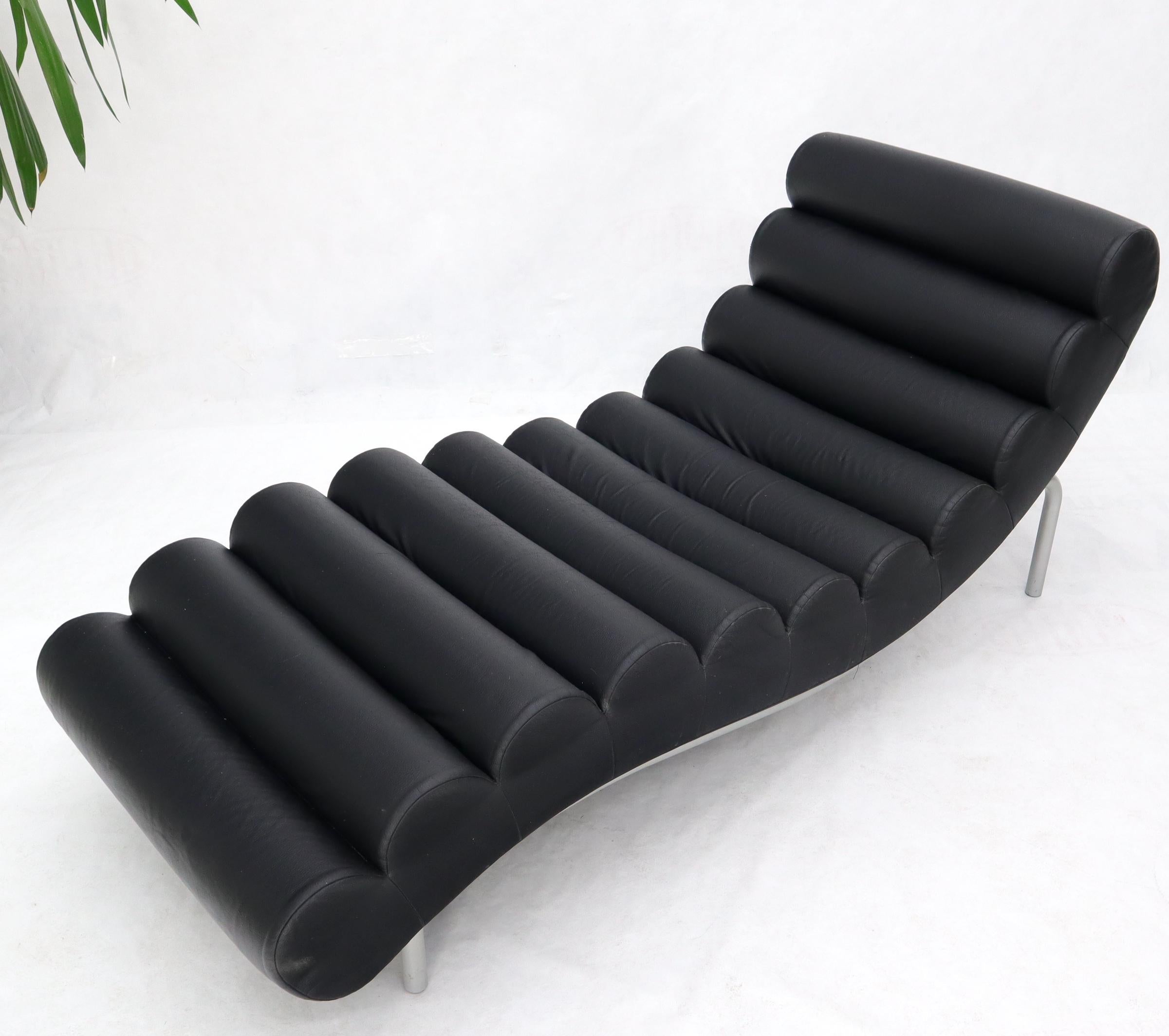 Made in Denmark tubular frame wave shape chaise lounge chair daybed.