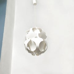 Danish Mid-Century Modern White Plastic Chandelier Mod. Big Lily, 1960s