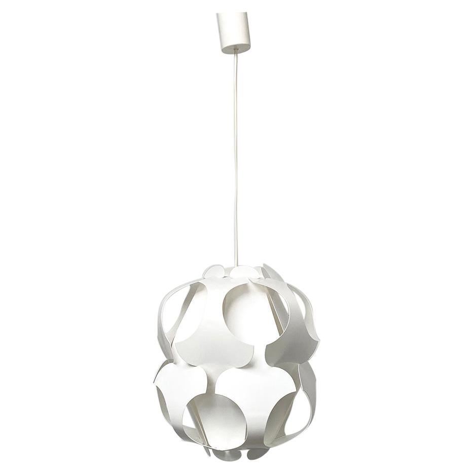 Danish Mid-Century Modern White Plastic Chandelier Mod. Big Lily, 1960s