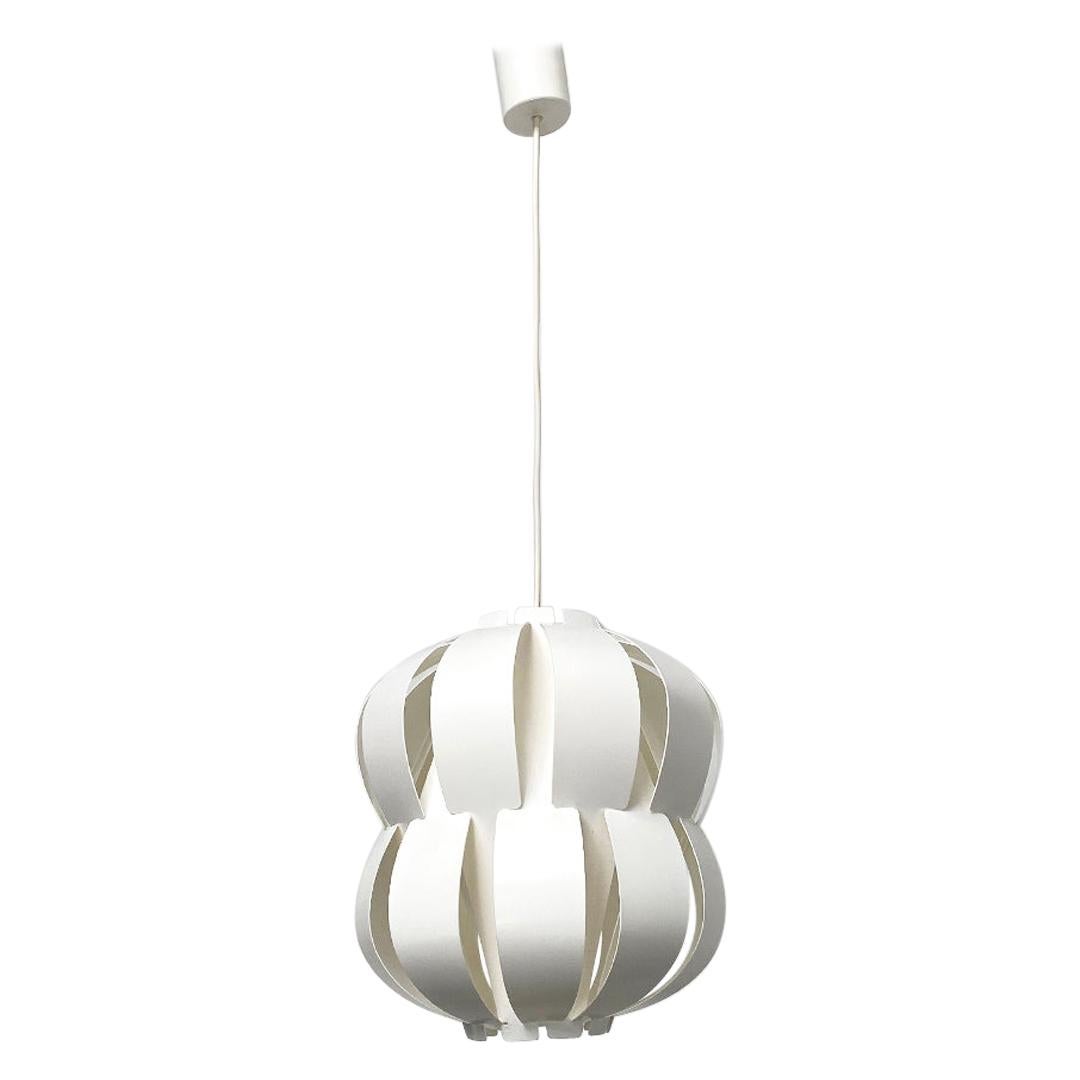 Danish Mid-Century Modern White Plastic Chandelier Mod. Room Light, 1960s