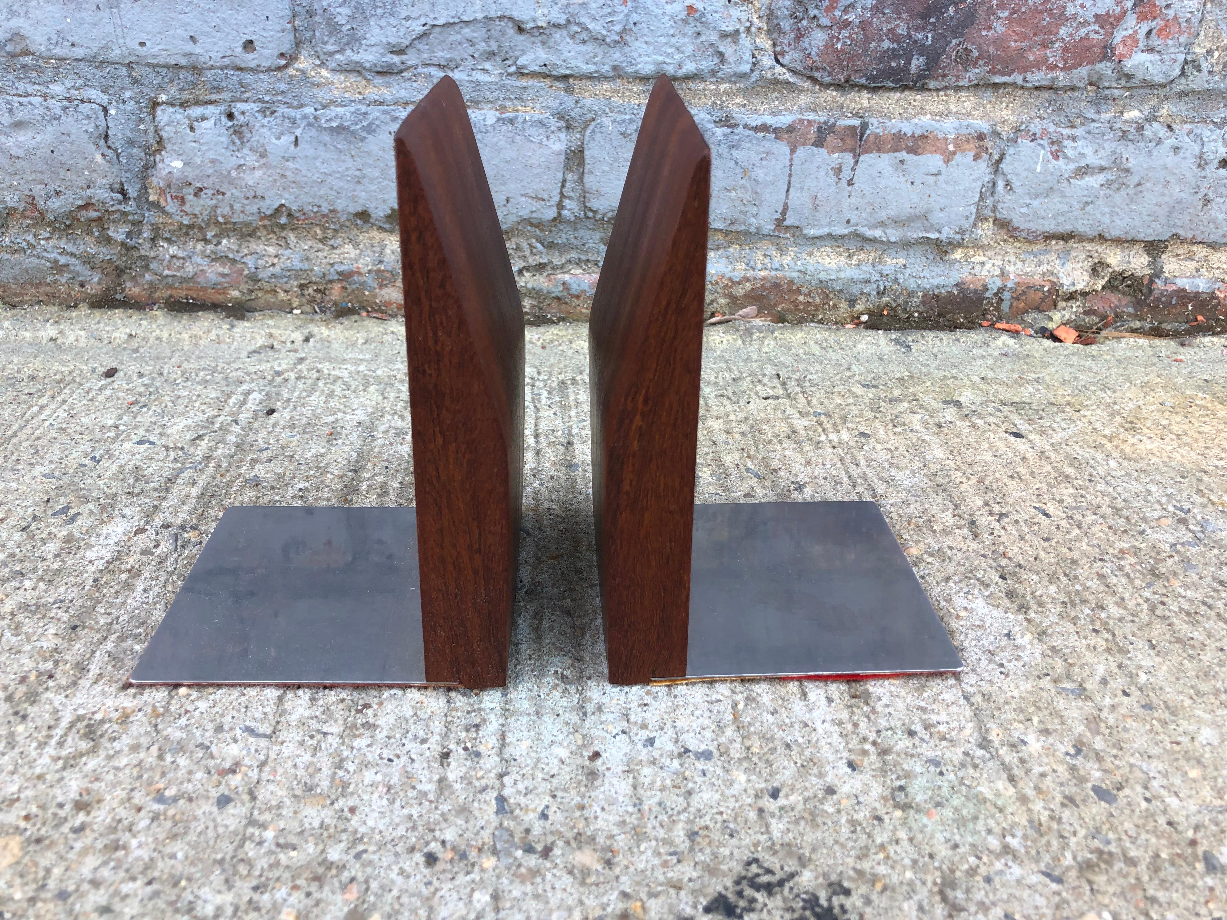 Danish Mid-Century Modern Wooden Bookends In Good Condition In Brooklyn, NY