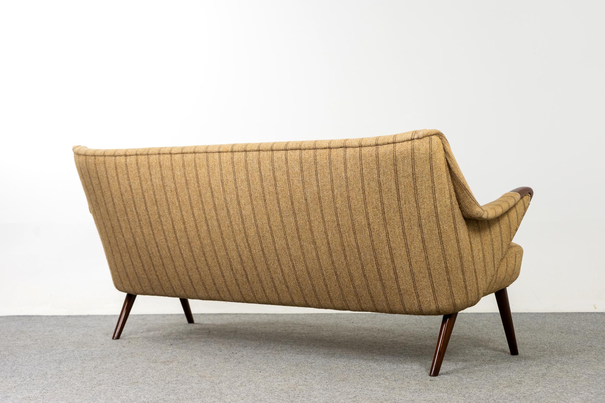 Danish Mid-Century Modern Wool and Teak Sofa For Sale 5