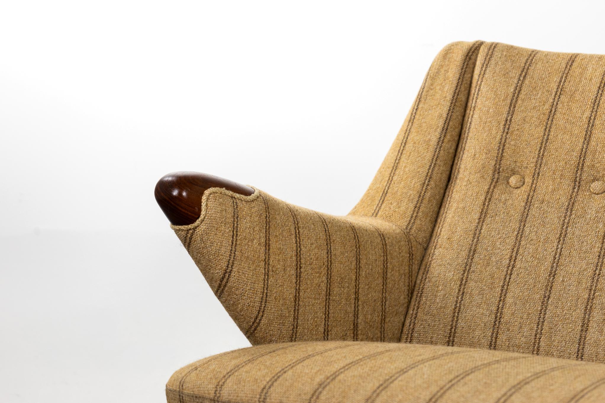 Mid-20th Century Danish Mid-Century Modern Wool and Teak Sofa For Sale