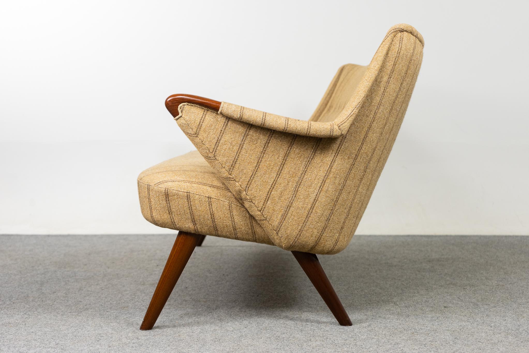 Danish Mid-Century Modern Wool and Teak Sofa For Sale 1