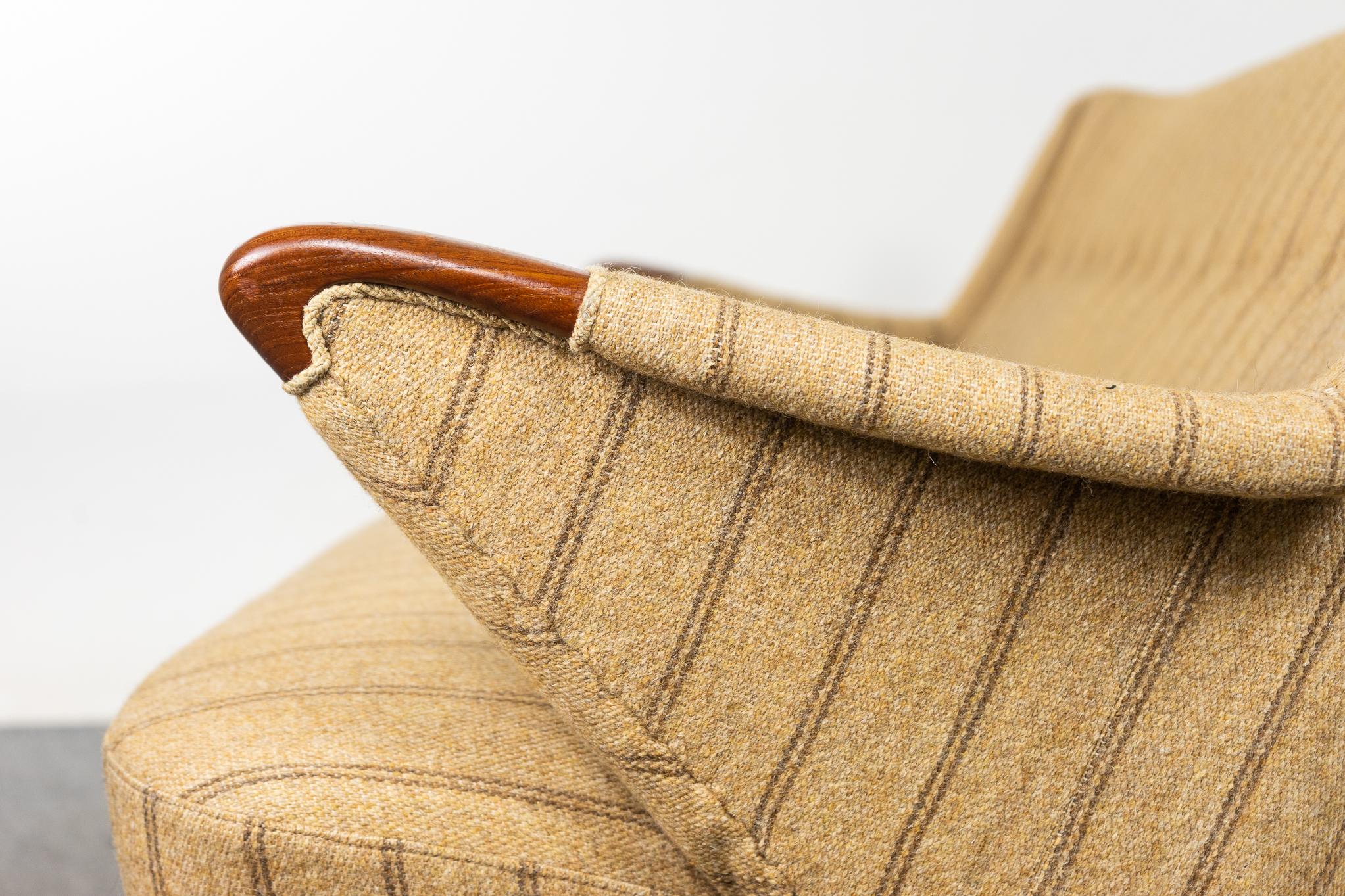 Danish Mid-Century Modern Wool and Teak Sofa For Sale 2