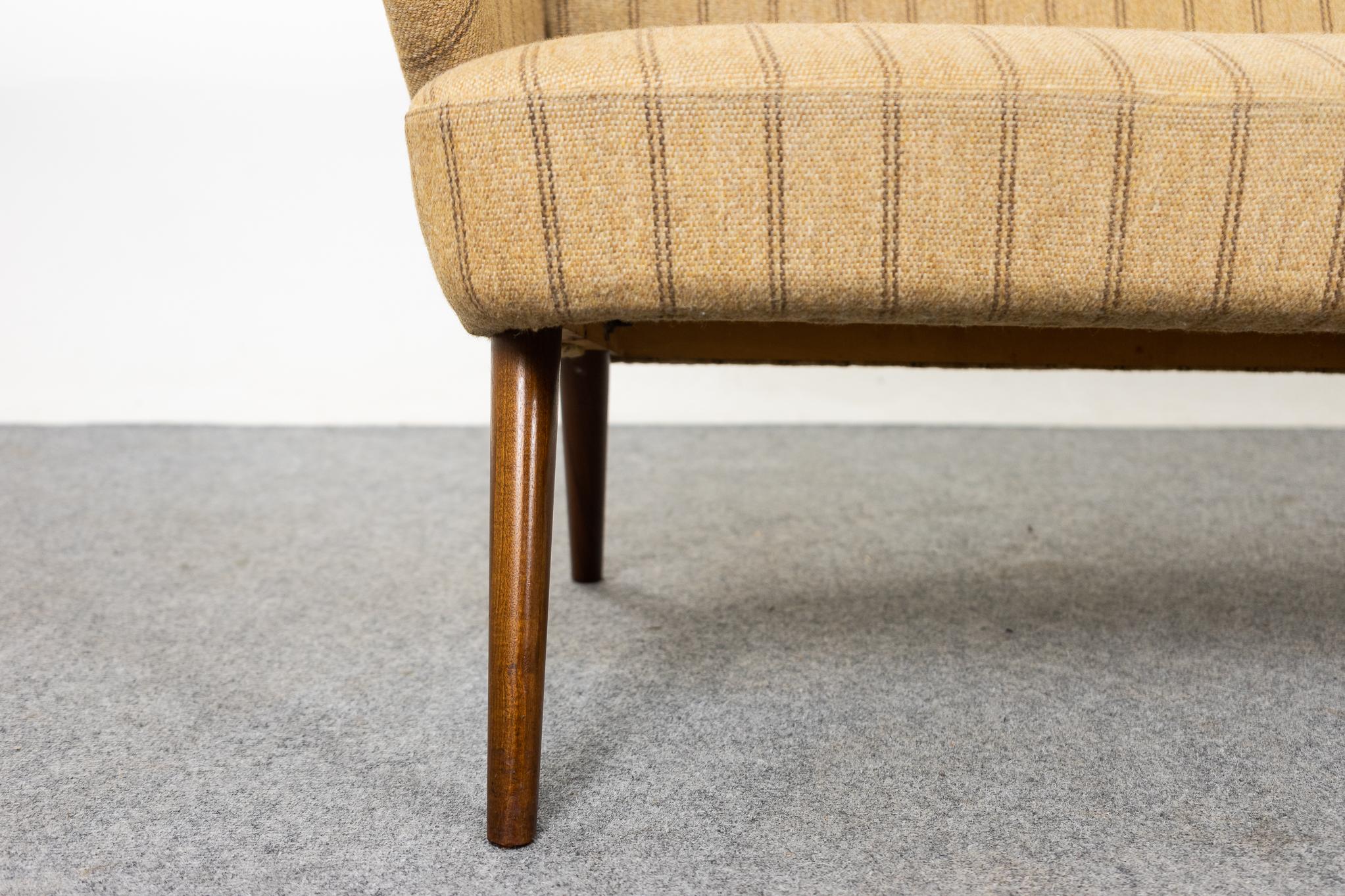 Danish Mid-Century Modern Wool and Teak Sofa For Sale 3