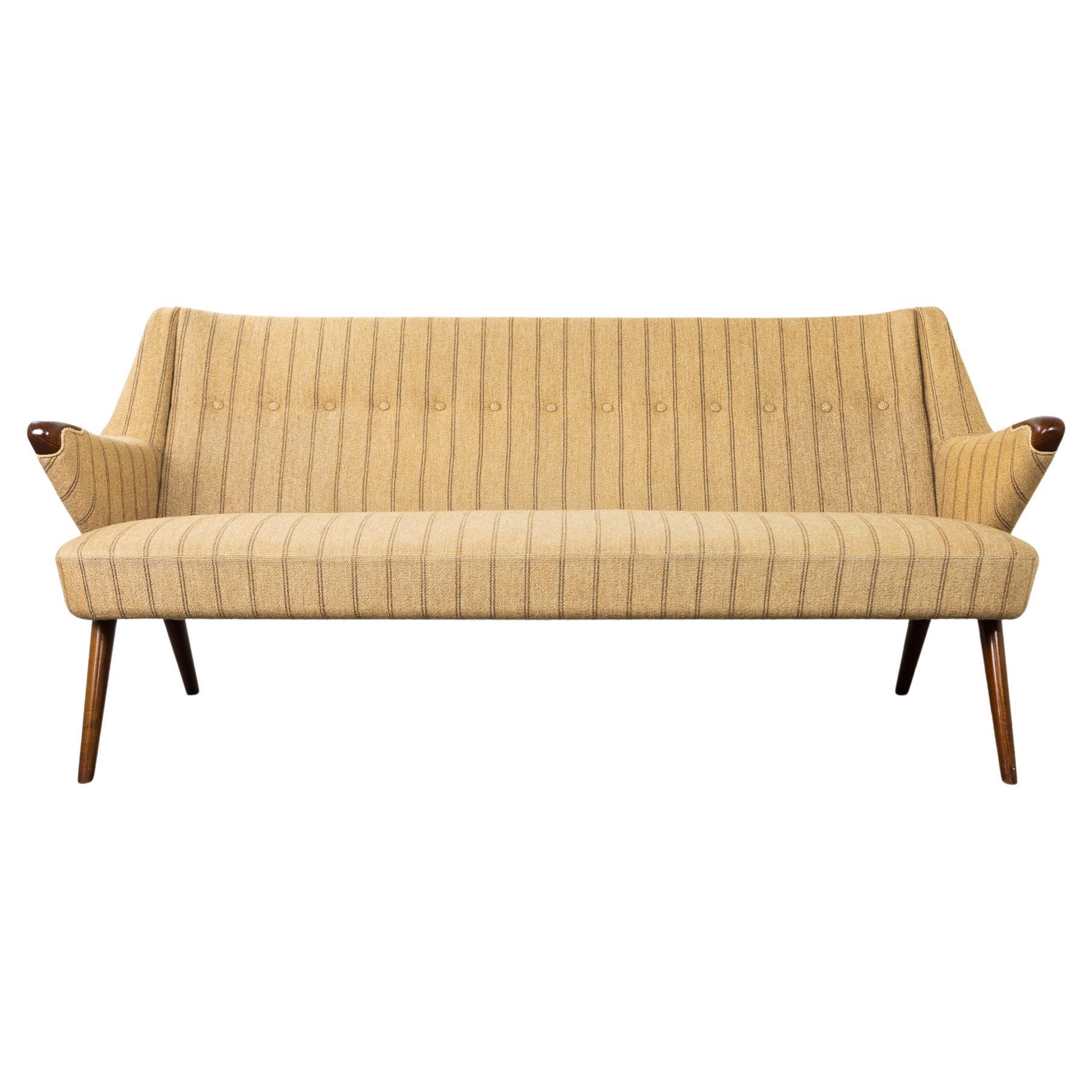 Danish Mid-Century Modern Wool and Teak Sofa For Sale