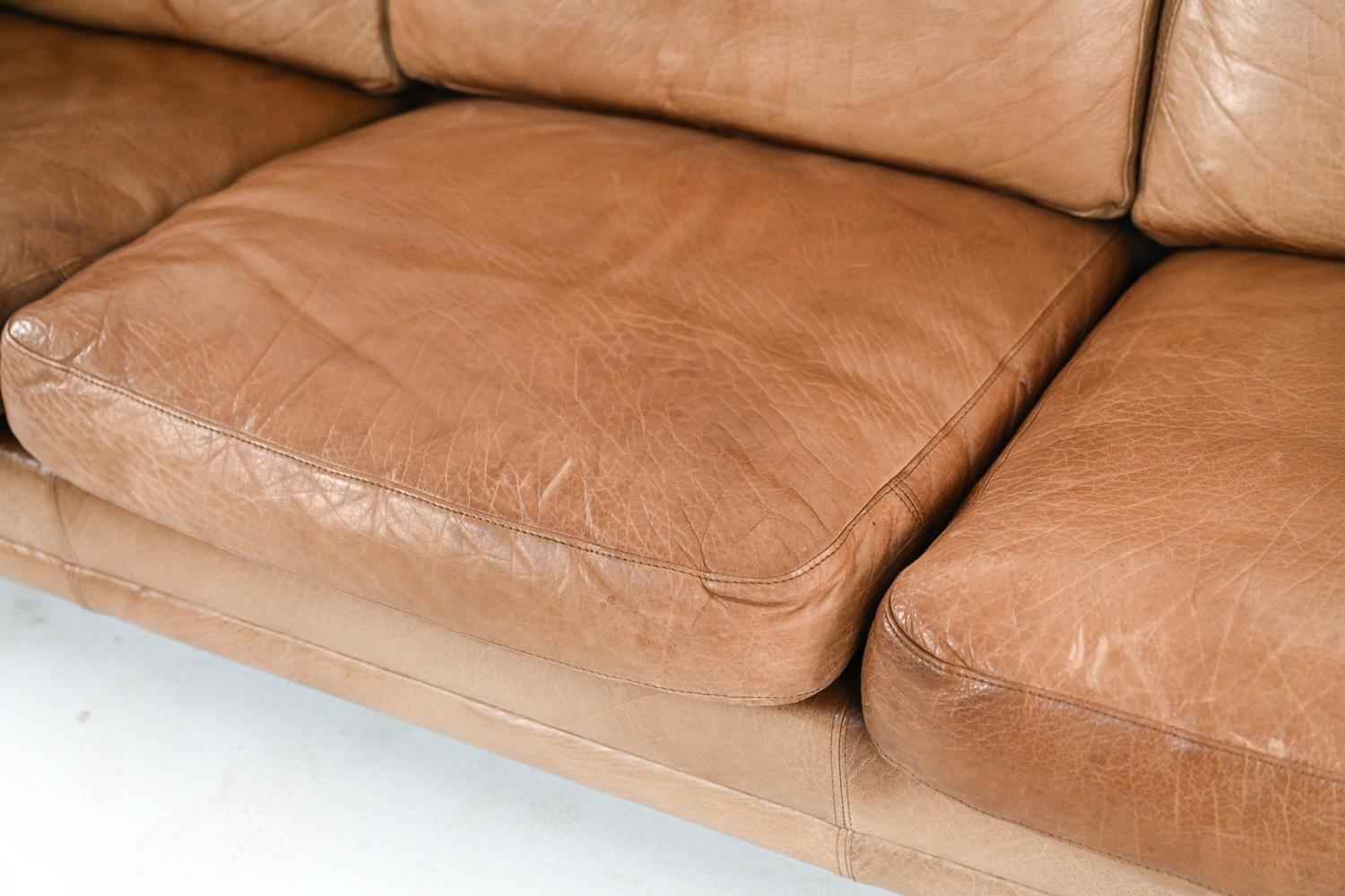 Danish Mid-Century Mogens Hansen Buffalo Leather Sofa In Good Condition In Norwalk, CT