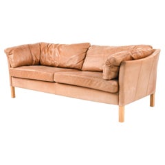 Retro Danish Mid-Century Mogens Hansen Leather Sofa