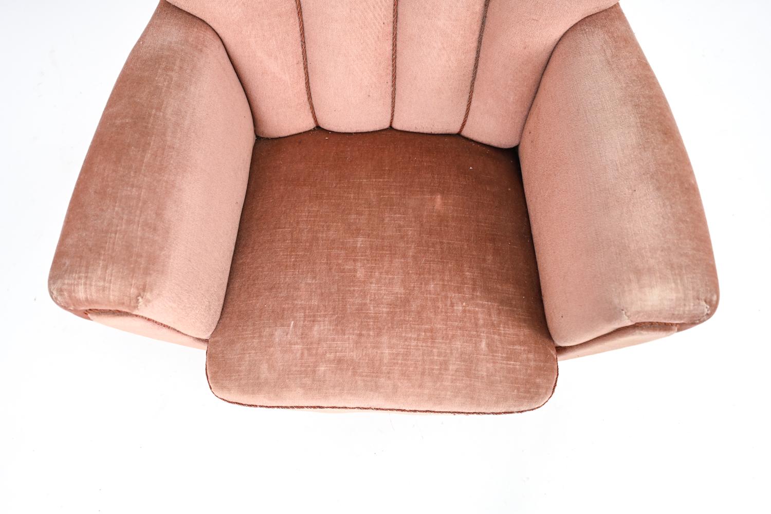 Mohair Danish Mid-Century Mogens Lassen-Style Lounge Chair
