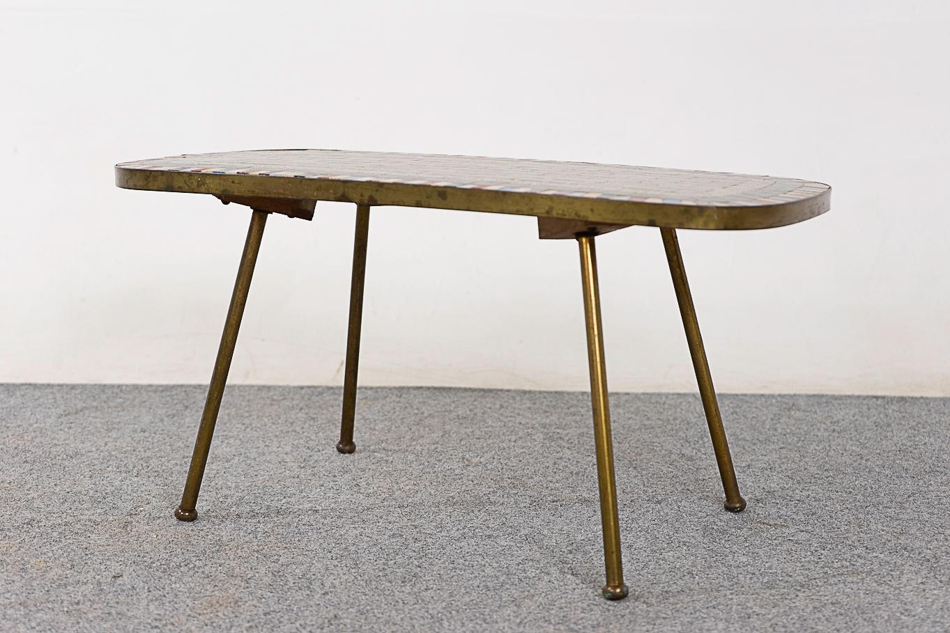 Metal Danish Mid-Century Mosaic Plant / Side Table For Sale