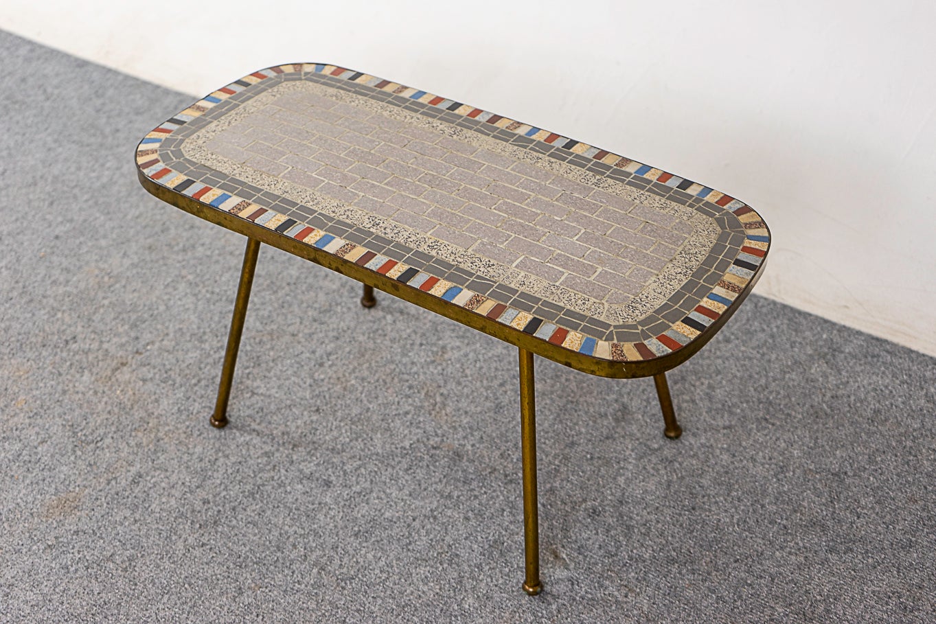 Danish Mid-Century Mosaic Plant / Side Table For Sale