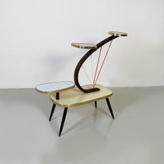 Danish Mid-Century Multicolor Laminate and Beech Plant Holder or Shelves, 1960s