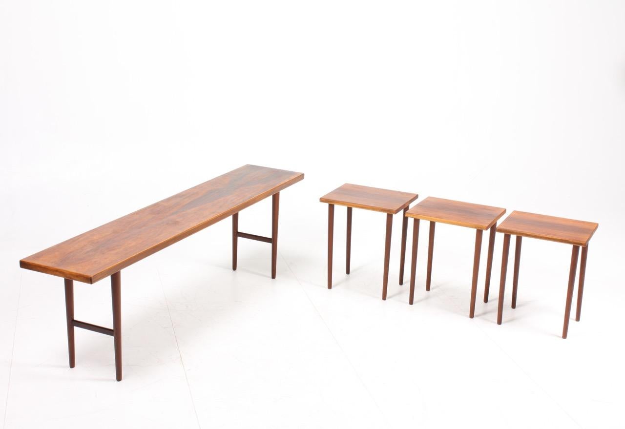 Rosewood Danish Midcentury Nest of Tables by Kurt Østervig for Jason Furniture For Sale