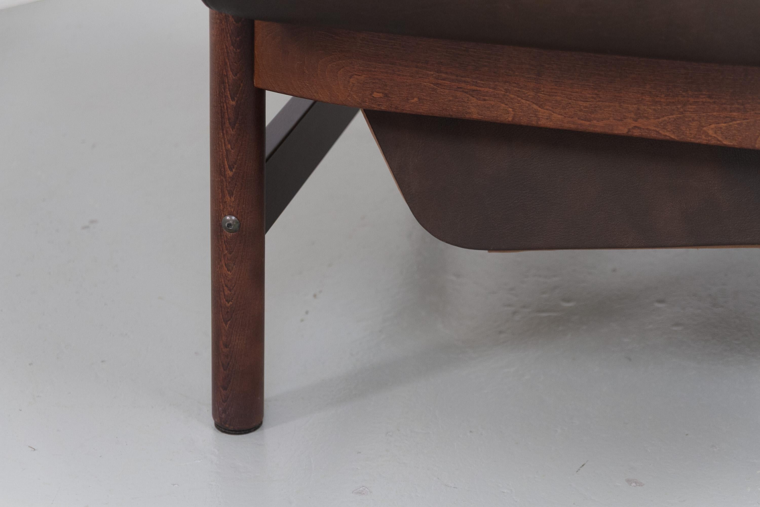 Chaise longue danoise en cuir de style Norells du milieu du siècle dernier, années 1960. en vente 8