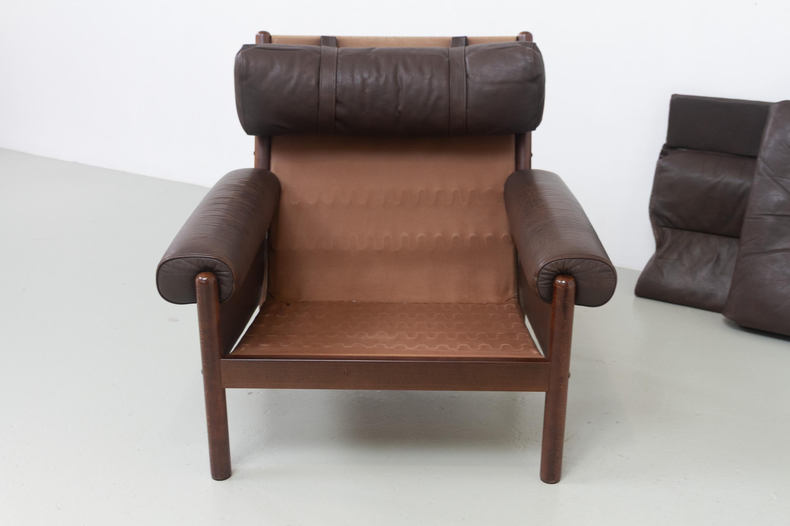 Chaise longue danoise en cuir de style Norells du milieu du siècle dernier, années 1960. en vente 10