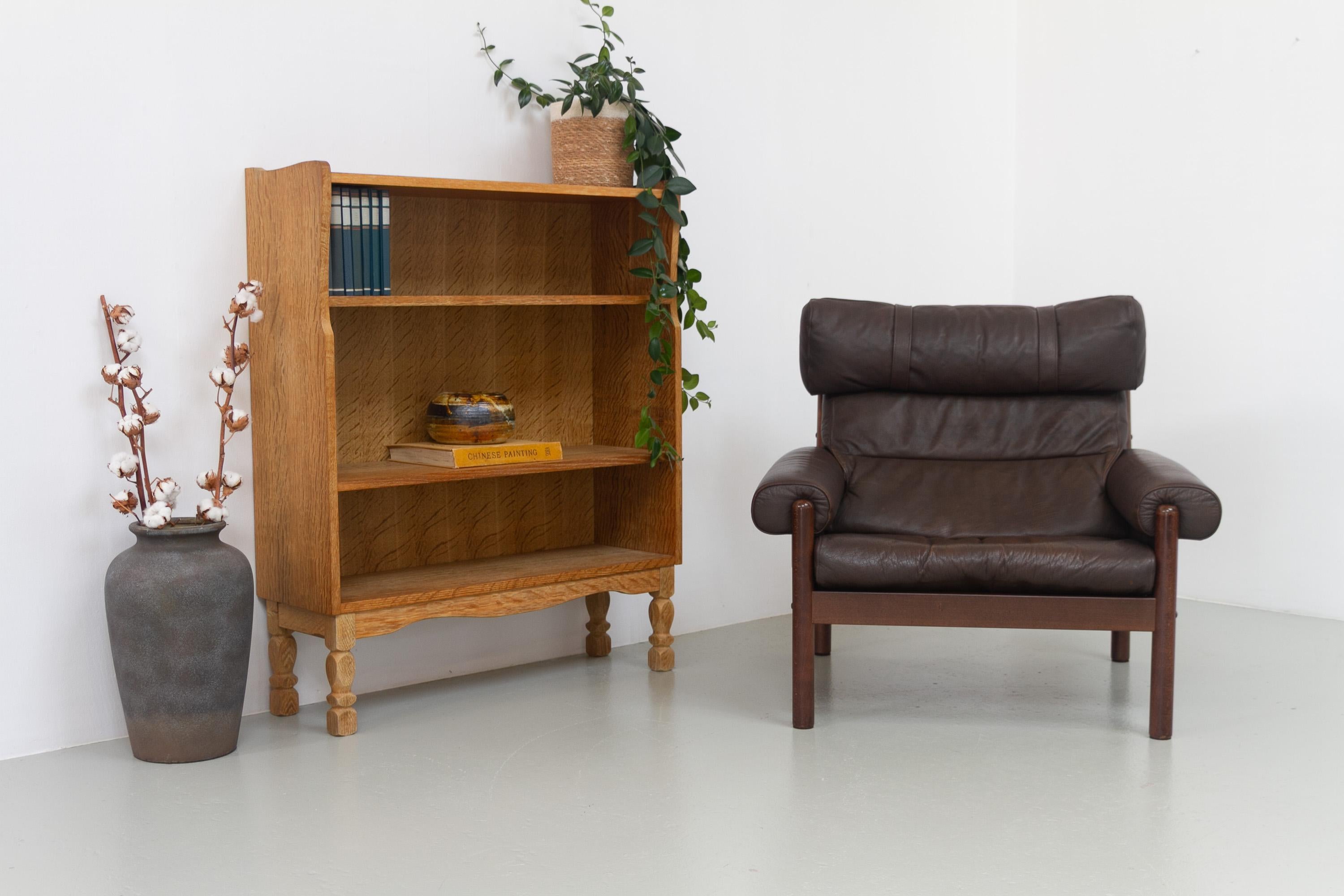 Mid-Century Modern Chaise longue danoise en cuir de style Norells du milieu du siècle dernier, années 1960. en vente