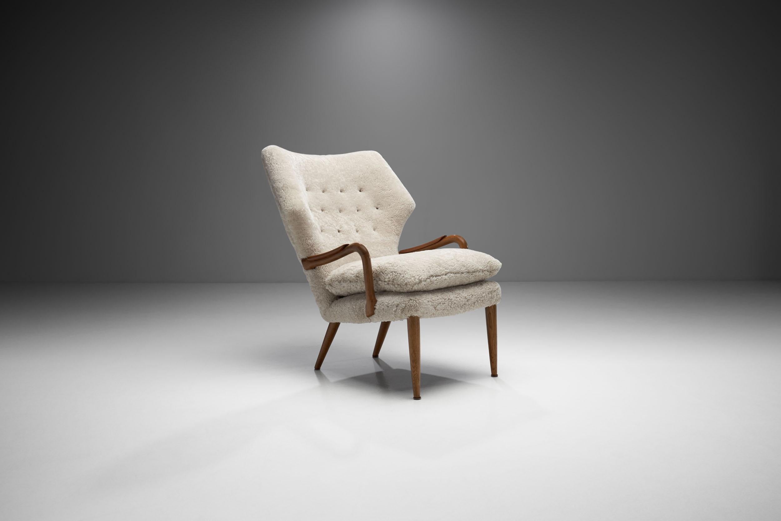 Danish Mid-Century Oak and Teak Easy Chair, Denmark, 1950s 1
