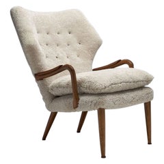 Danish Mid-Century Oak and Teak Easy Chair, Denmark, 1950s