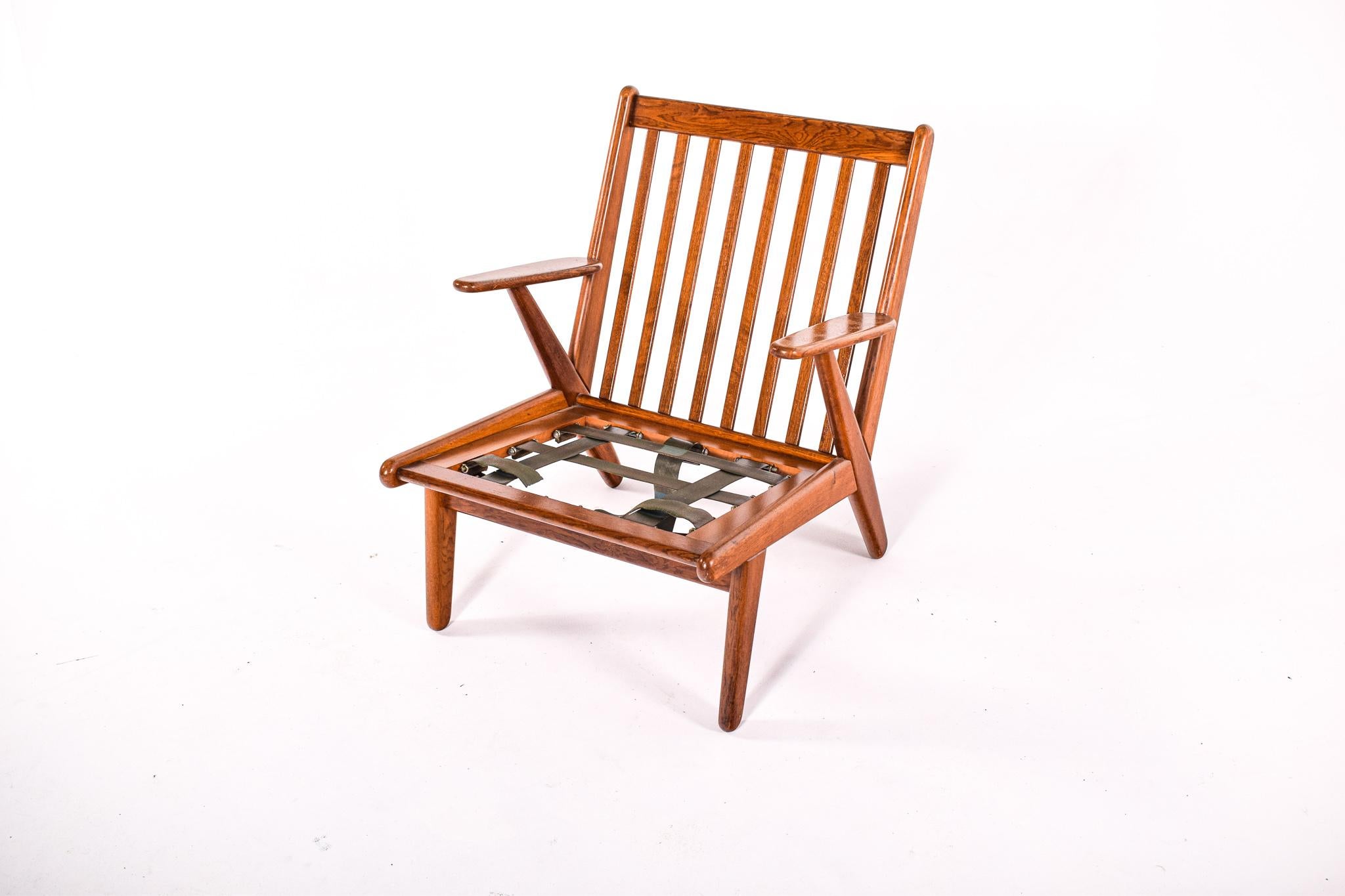 Mid-20th Century Danish Mid-Century Oak Armchair, 1950s For Sale