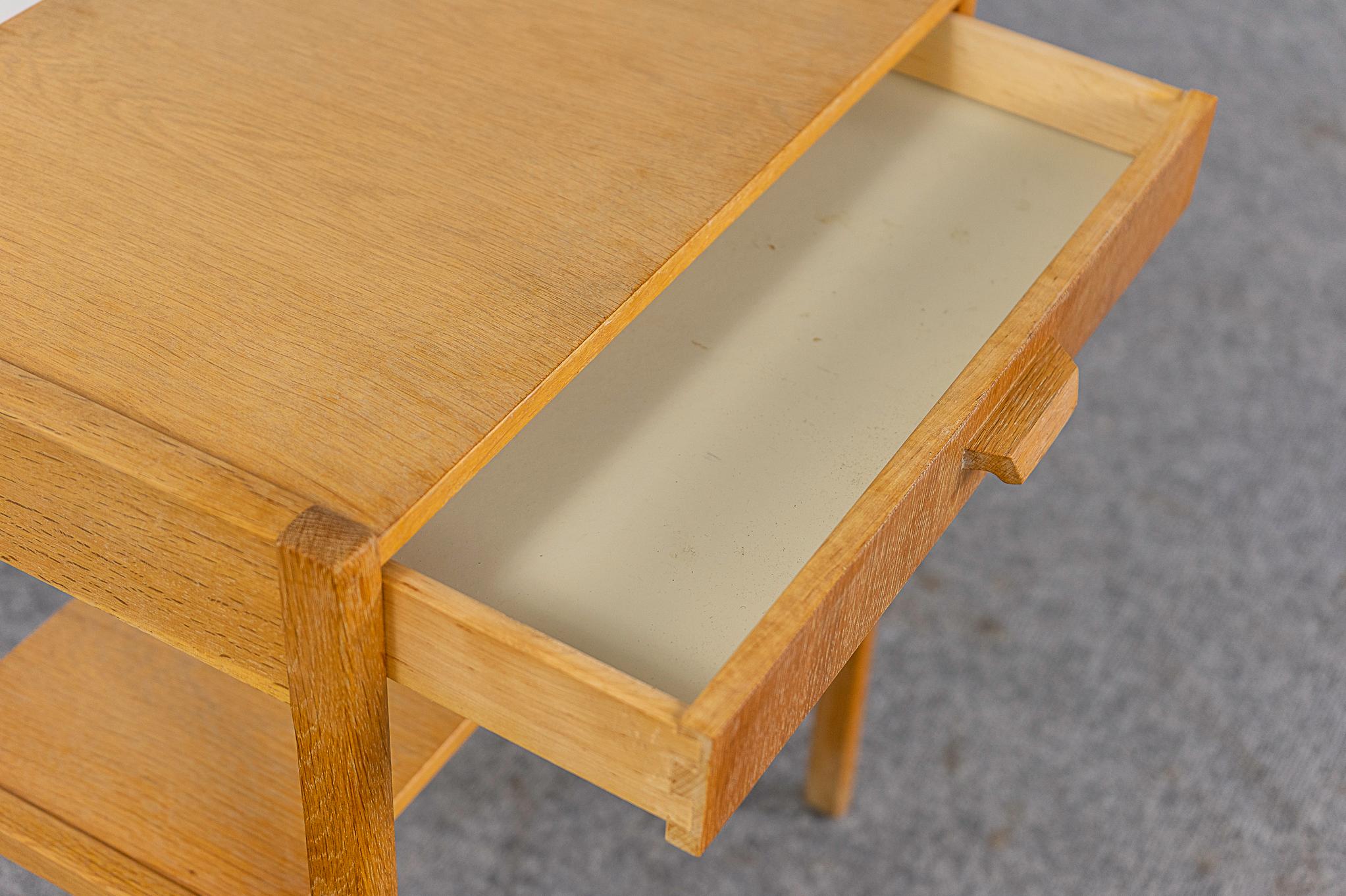 Mid-20th Century Danish Midcentury Oak Bedside Table For Sale