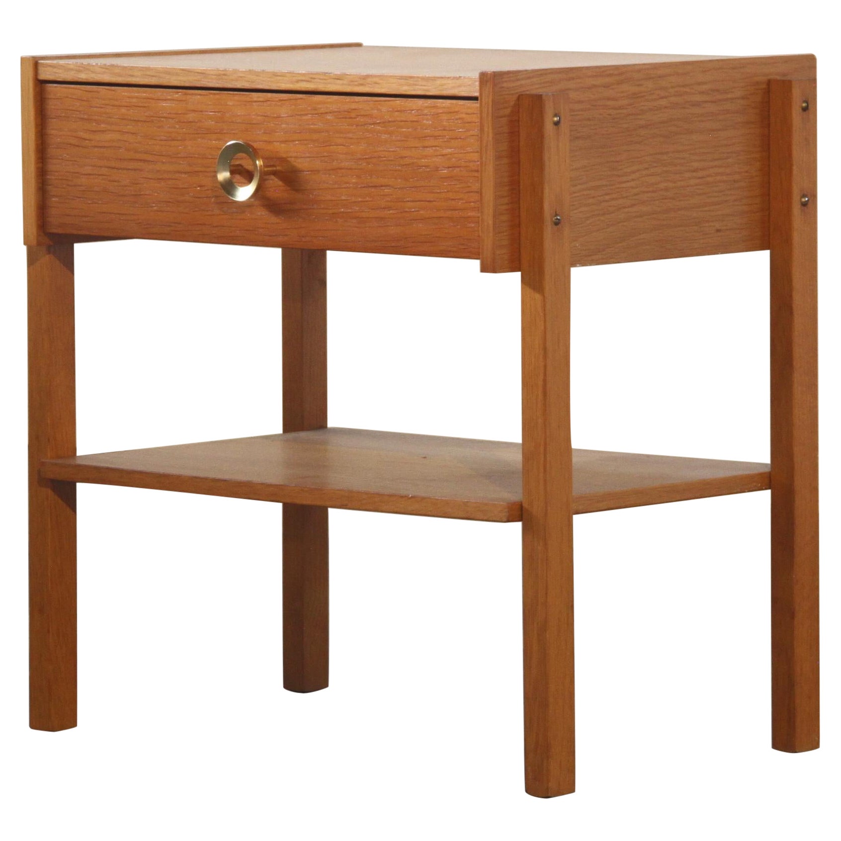 Table de chevet danoise en Oak Oak du milieu du siècle, années 1960