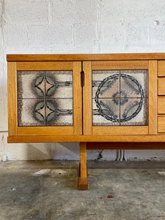 Danish Mid Century Oak Brutalist Credenza Gangso Mobler
