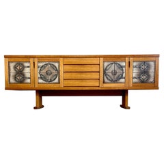 Danish Mid Century Oak Brutalist Credenza Gangso Mobler