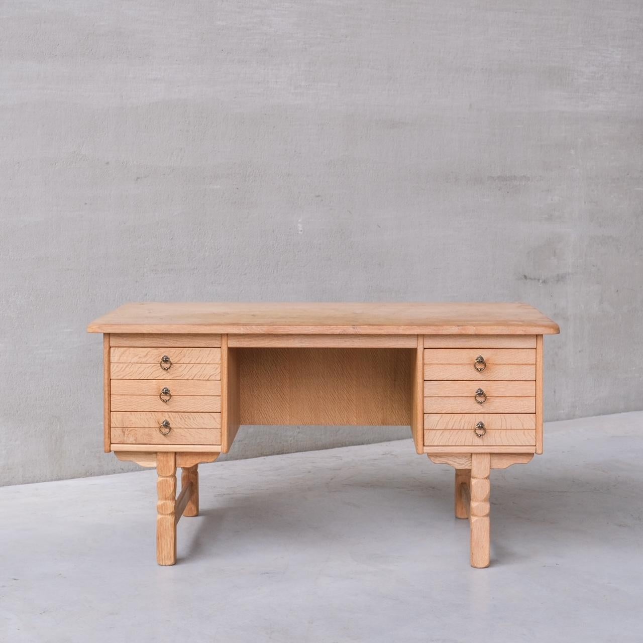 Danish Mid-Century Oak Desk attr. to Henning Kjaernulf For Sale 6