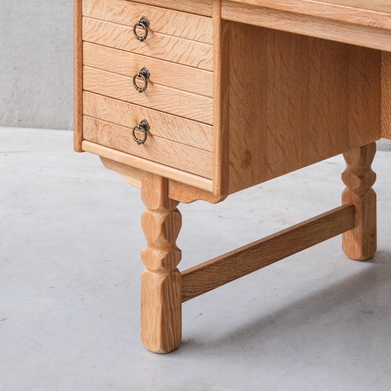 Danish Mid-Century Oak Desk attr. to Henning Kjaernulf For Sale 7