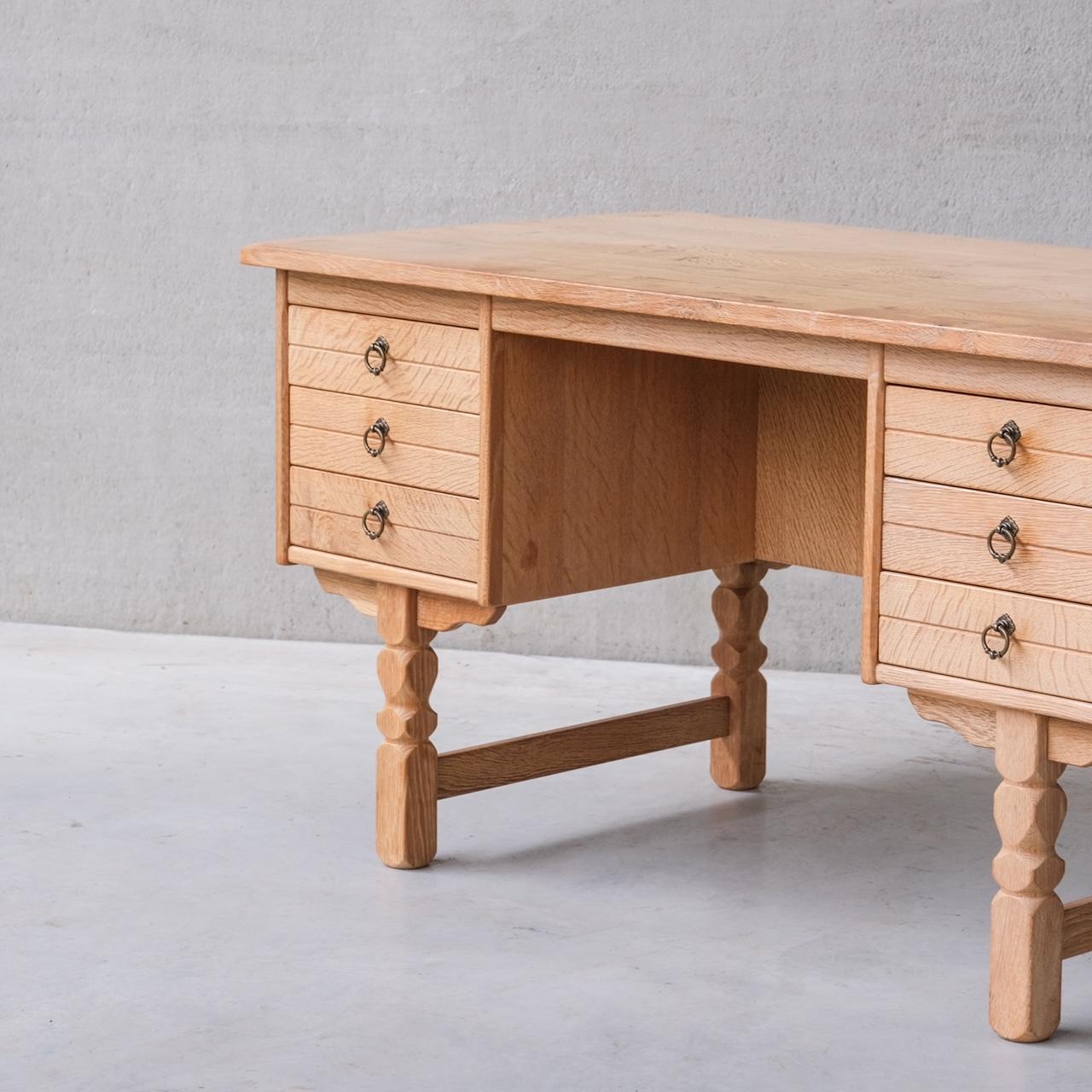 Danish Mid-Century Oak Desk attr. to Henning Kjaernulf For Sale 1