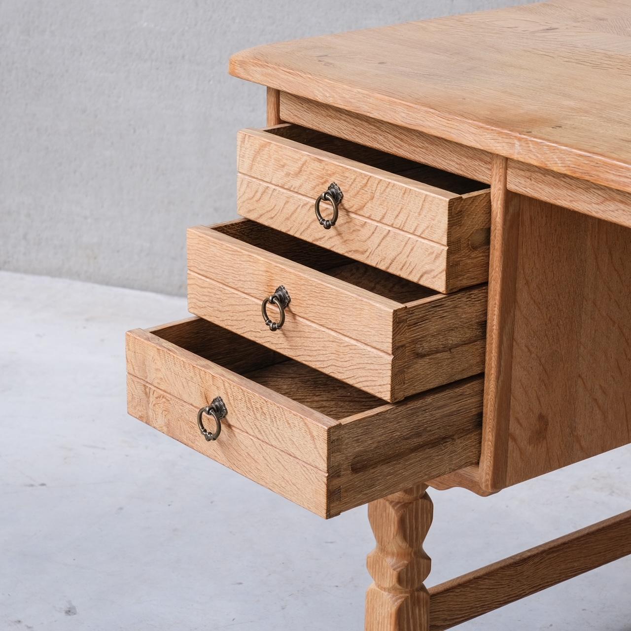 Danish Mid-Century Oak Desk attr. to Henning Kjaernulf For Sale 3