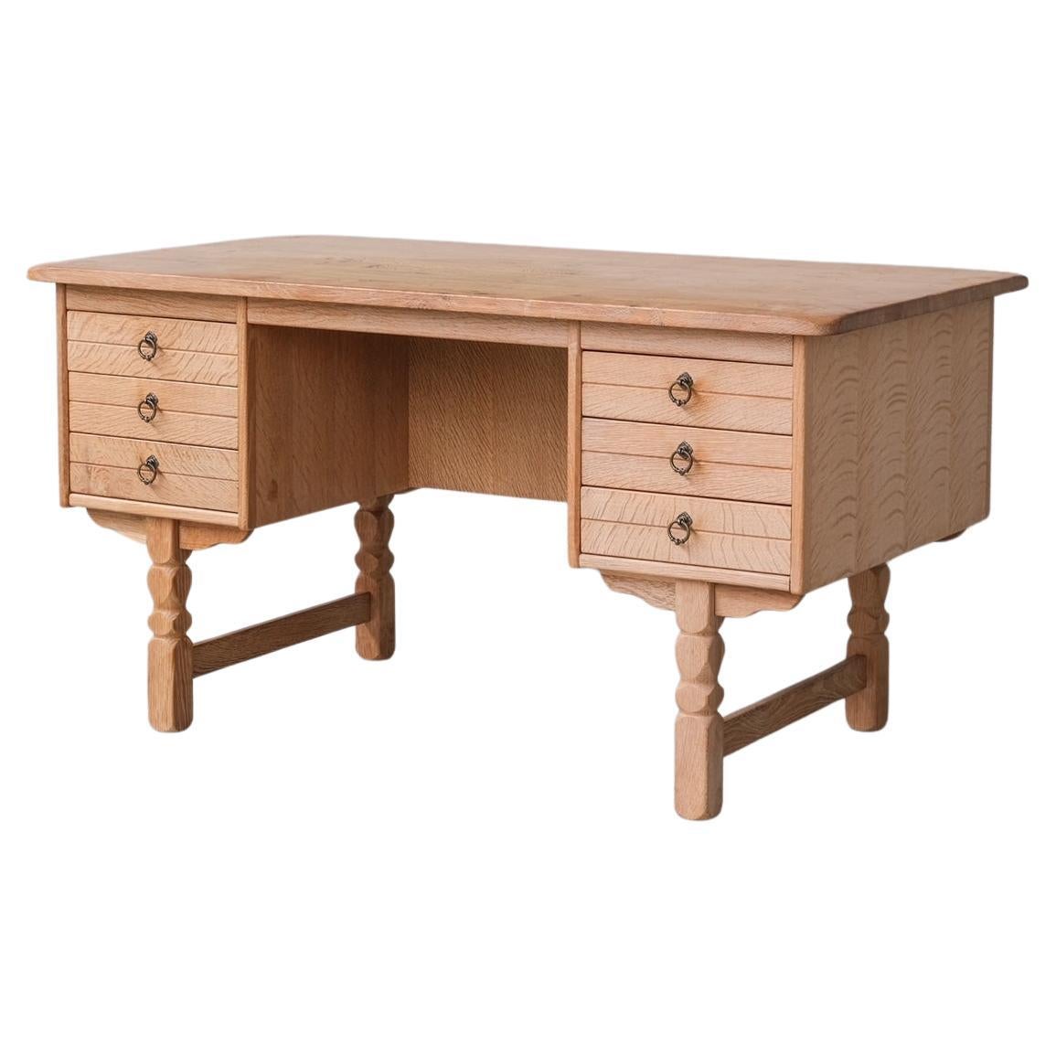 Danish Mid-Century Oak Desk attr. to Henning Kjaernulf For Sale