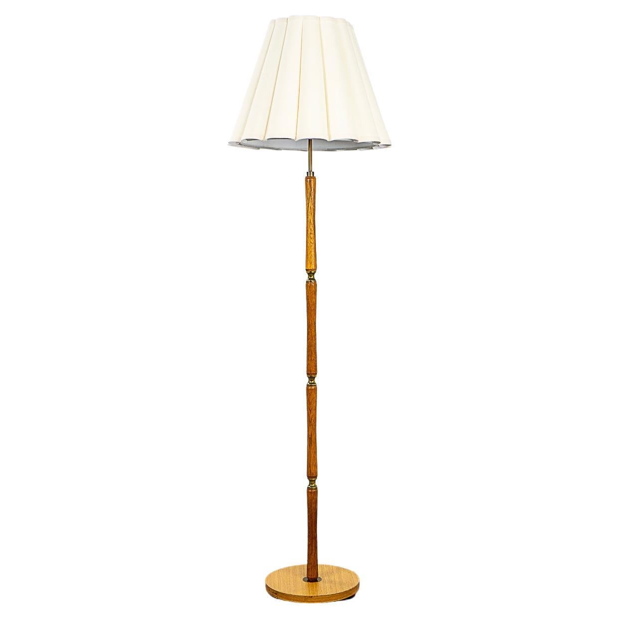 Danish Mid-Century Oak Floor Lamp