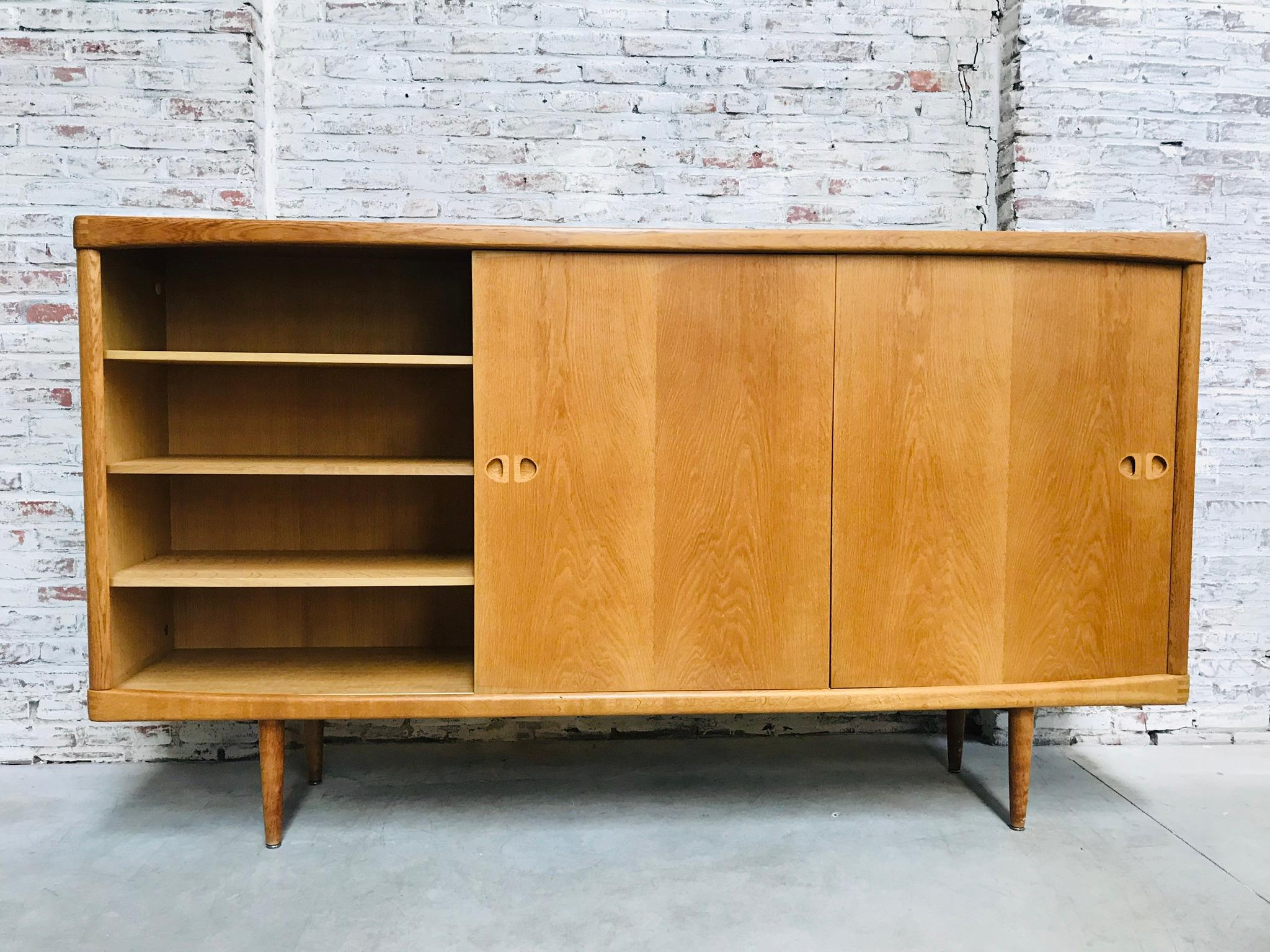 Mid-20th Century Danish Midcentury Oak Highboard by H.W. Klein for Bramin, 1960s For Sale
