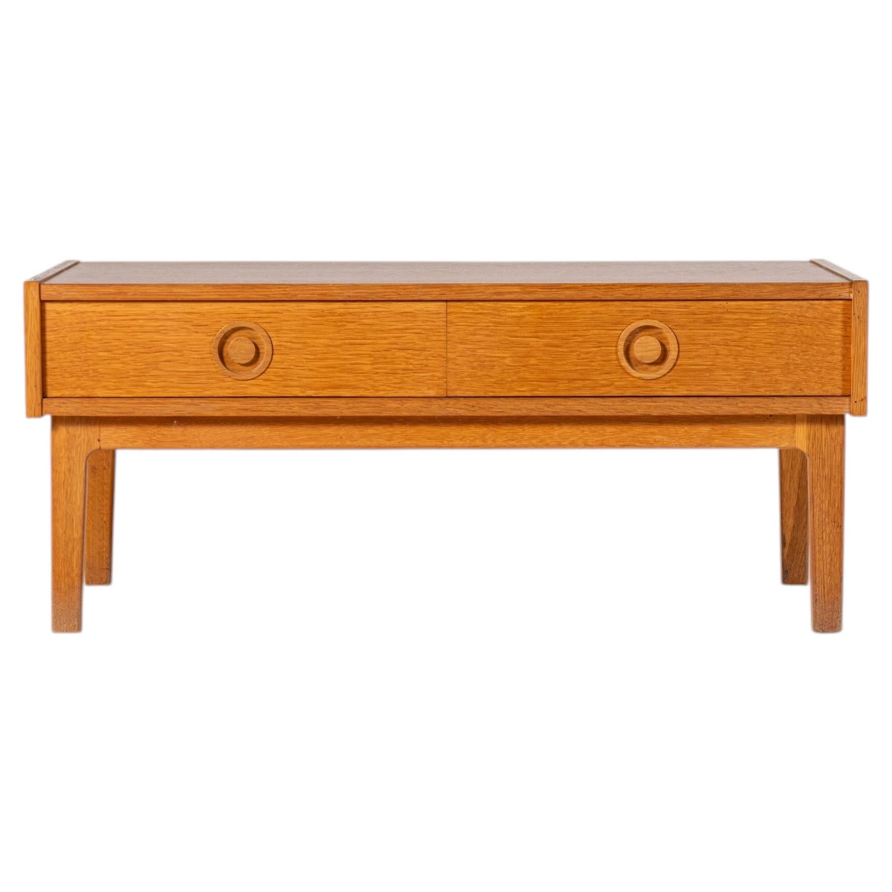 Danish Mid-Century Oak Low Cabinet, 1960s For Sale