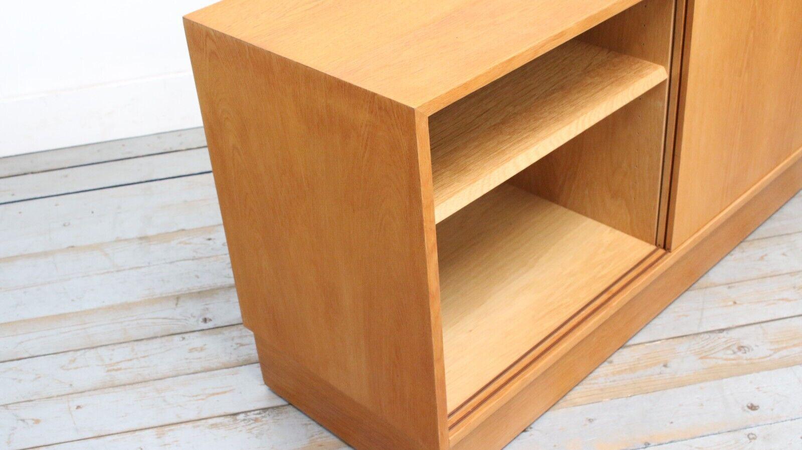 Danish Mid Century Oak Media Sideboard Cabinet 6