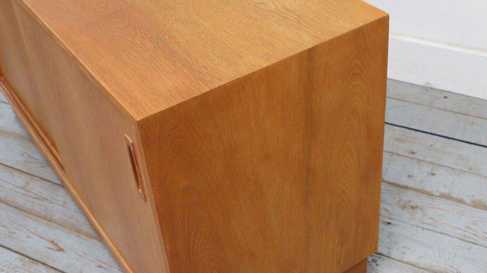 Danish Mid Century Oak Media Sideboard Cabinet 8