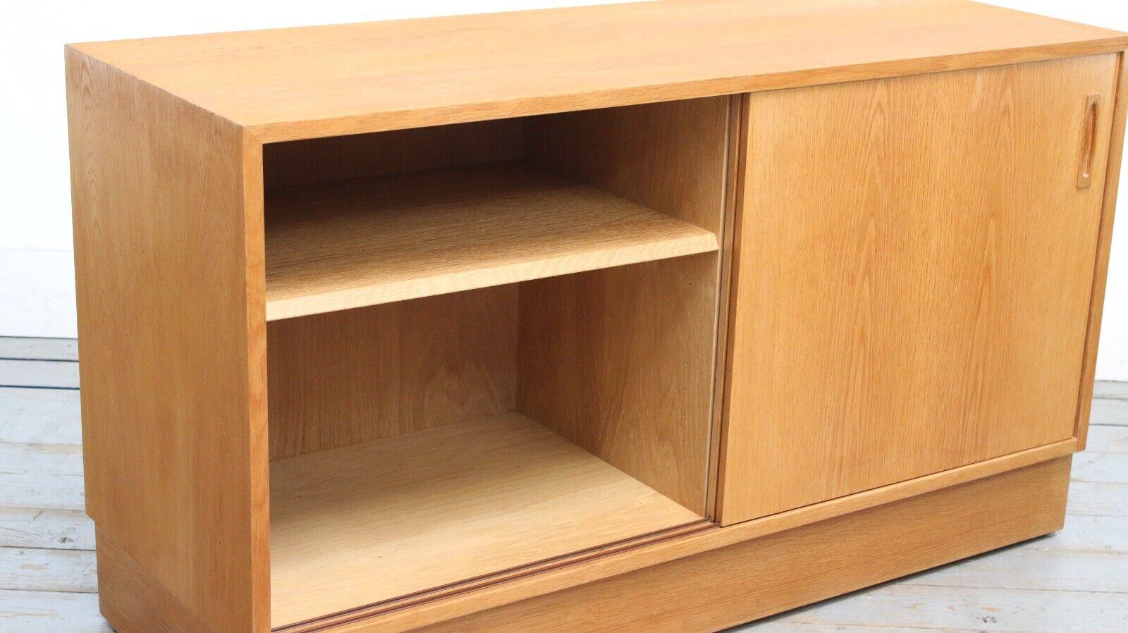 Danish Mid Century Oak Media Sideboard Cabinet 5