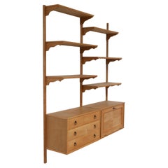 Danish Mid-Century Oak Shelving System in Kjærnulf Style, 1960s.