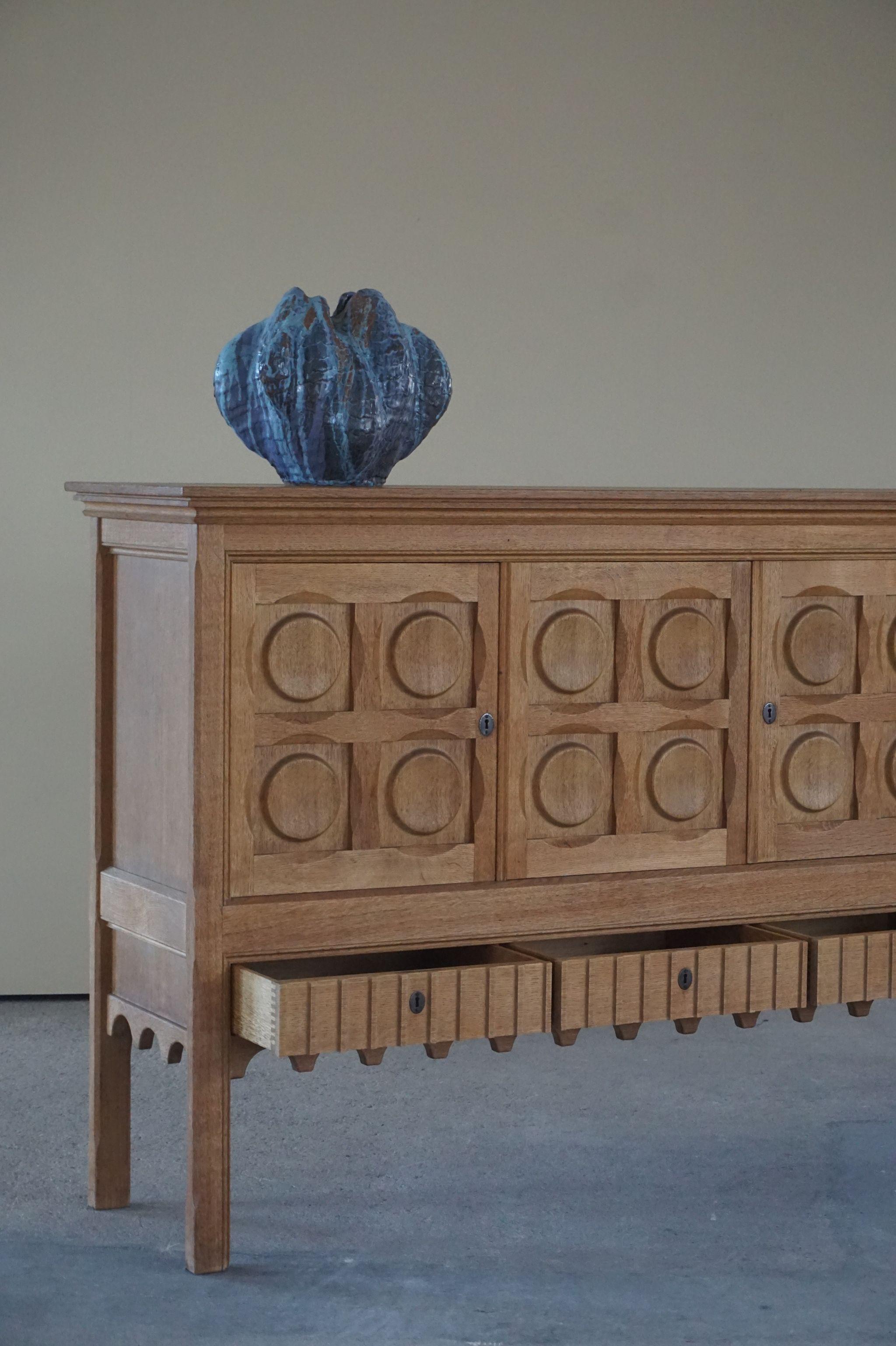 Danish Mid Century Oak Sideboard, 1950s 9