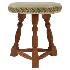 Danish Mid-Century Oak Tripod Stool, 1950s.