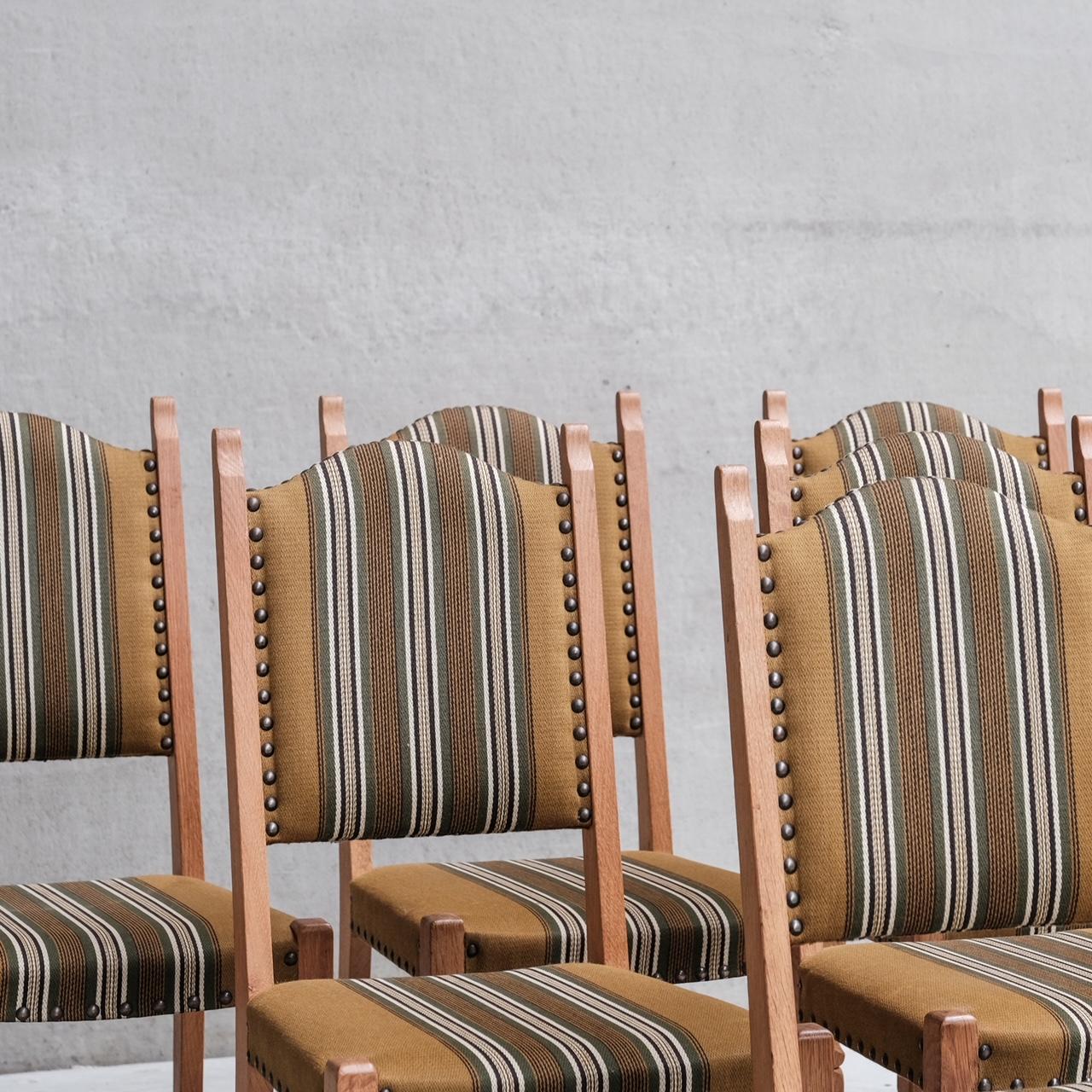 Chaises de salle à manger danoises tapissées en chêne du milieu du siècle (6) en vente 6