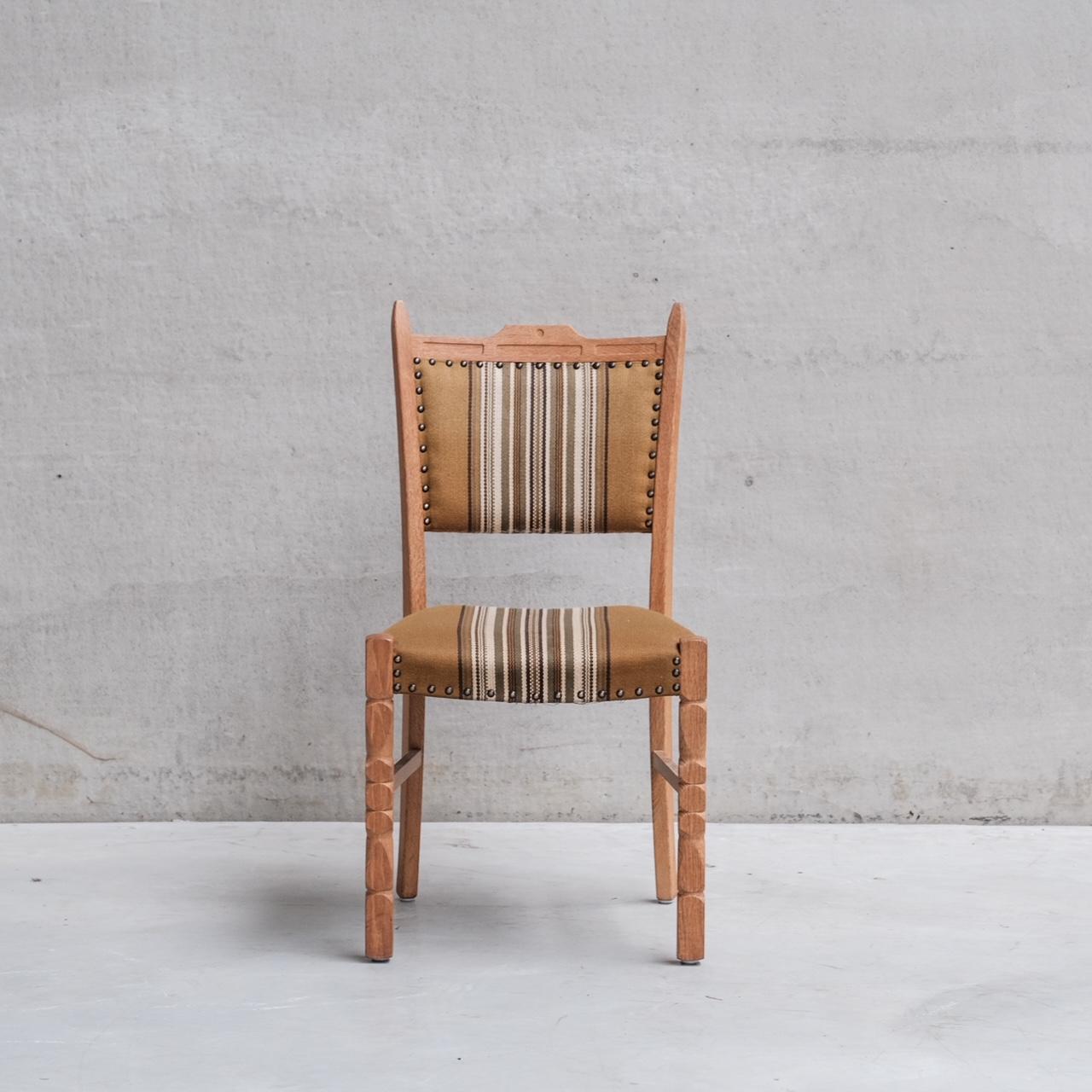 Mid-20th Century Danish Mid-Century Oak Upholstered Dining Chairs (6)