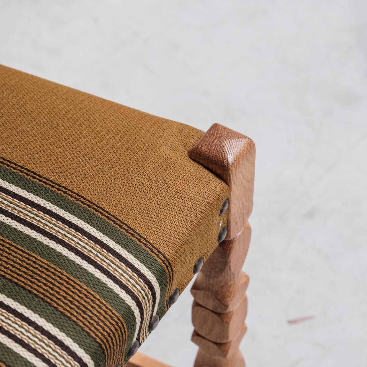 Chaises de salle à manger danoises tapissées en chêne du milieu du siècle (6) en vente 2