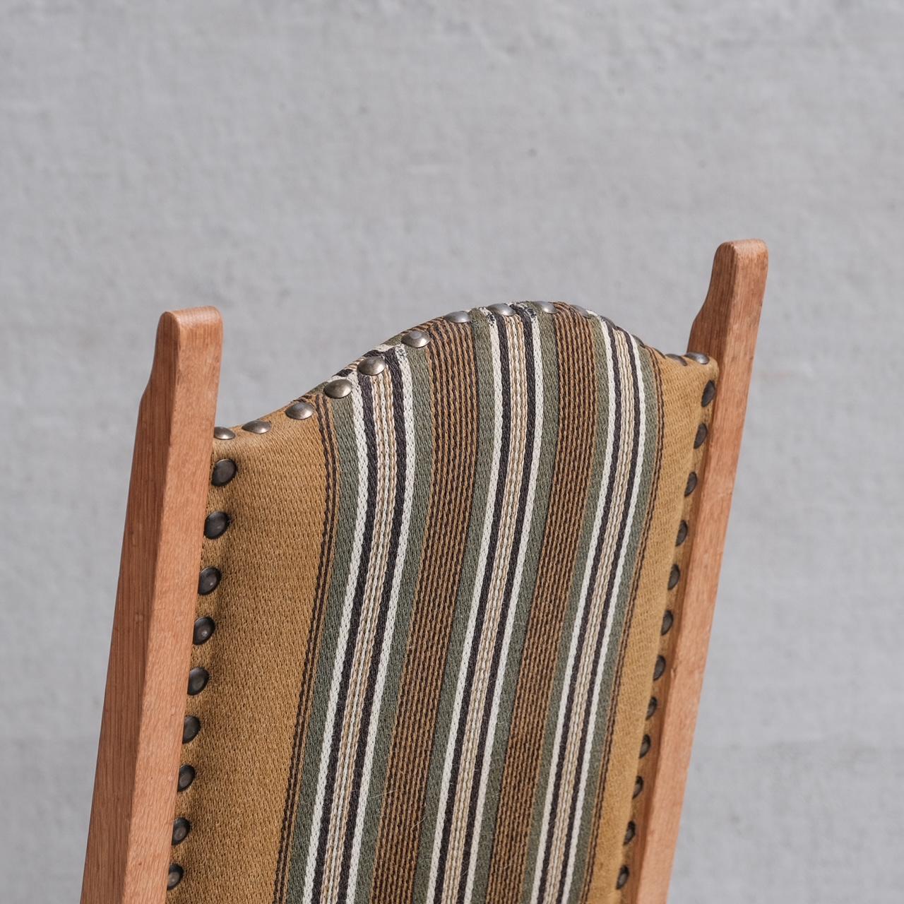 Sillas de comedor danesas tapizadas de roble de mediados de siglo (6) en venta 3