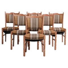 Vintage Danish Mid-Century Oak Upholstered Dining Chairs (6)