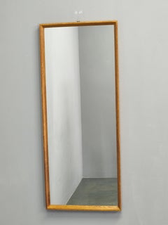 Danish Minimalist Wall Mirror with Solid Oak Frame, 1960s