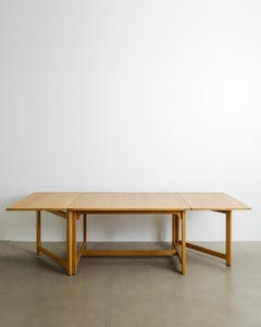 Danish Mid Century Oak Wooden Drop-Leaf Library Table by Børge Mogensen, 1960s