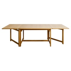 Danish Mid Century Oak Wooden Drop-Leaf Library Table by Børge Mogensen, 1960s